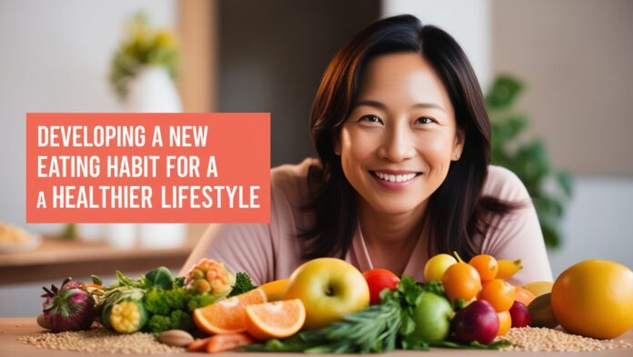 Developing a New Eating Habit for a Healthier Lifestyle makes a banner